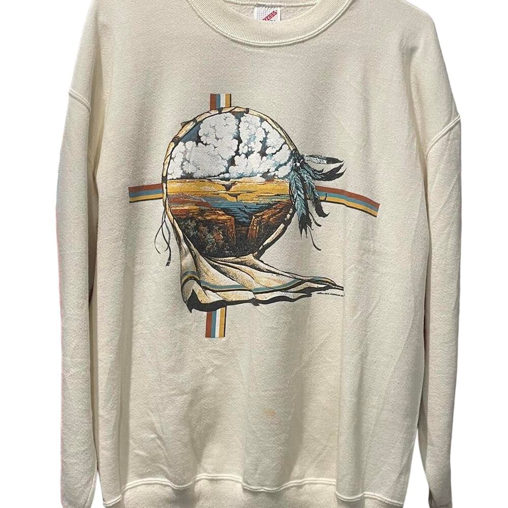Vintage 80s Dreamcatcher Native Nature Canyon Canyon Crewneck Adult XL